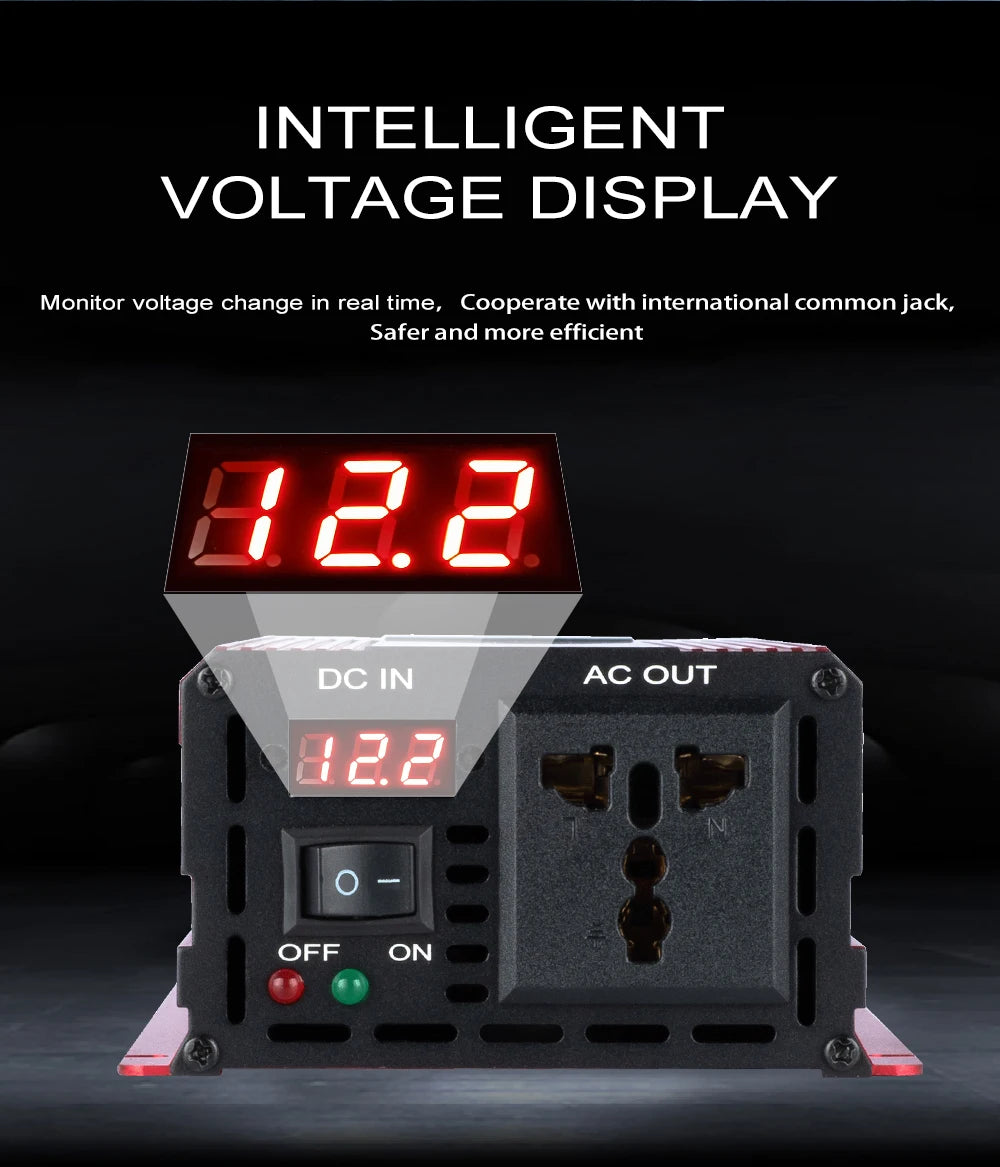 pure sine wave inverter 12V to 220V 1600W 2200W 3000W 4000W DC to AC voltage converter 12 220 mini-car power supply