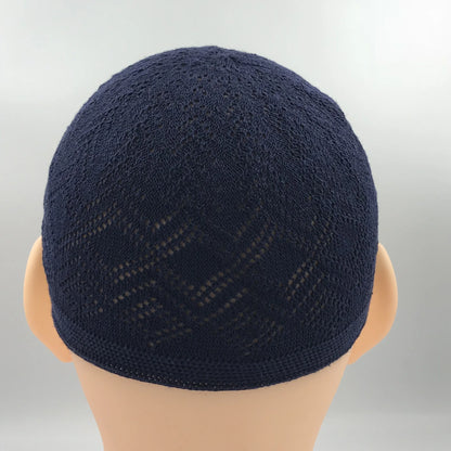 Islamic Clothing Mesh Muslim Hat for Prayer Jewish Winter for Men Hui Worship Kufi Knitted Cap Solid Color Saudi Arabic