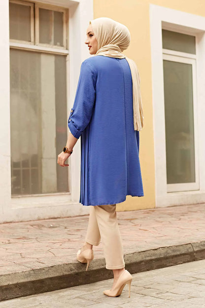 Pleated Girl's Blouse Shirt Adjustable Sleeve Women Top Islamism Blouses for Muslim Women Many Colors Muslim Fashion Women
