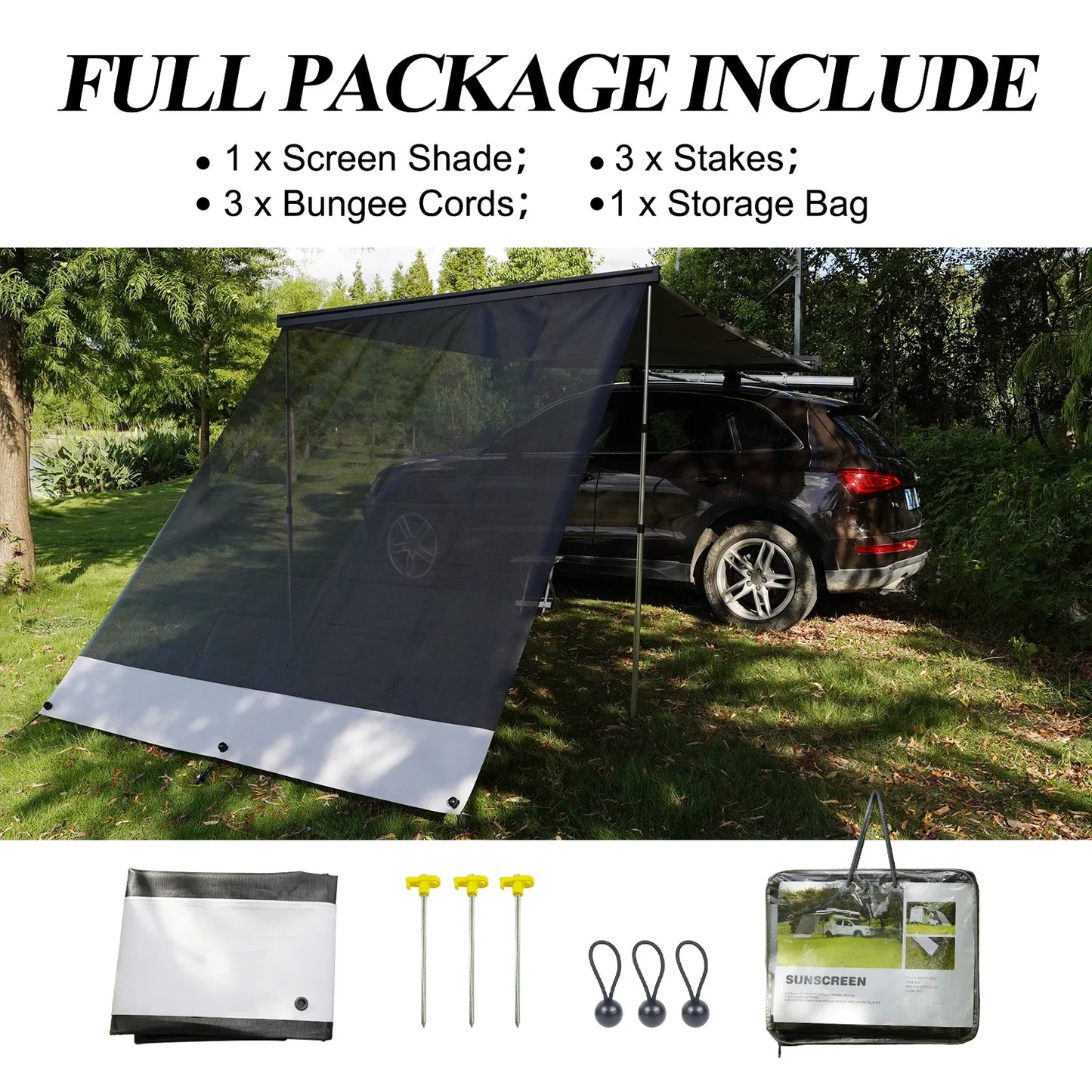 Caravan Awnings,2.5M-4M Caravan End Privacy Car Suv Awning UV Blocker Wall Side Sun Shade Screens For Camper Awning