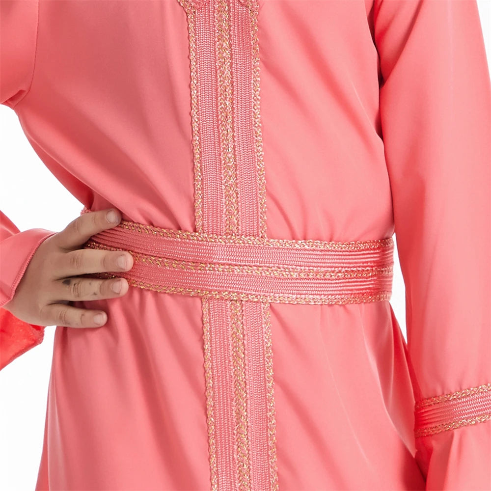 Kids Muslim Girls Abaya Prayer Long Maxi Dress Turkey Kaftan Arab Robe Dubai Islam Morocco Eid Party Ramadan Holiday Gown Caftan