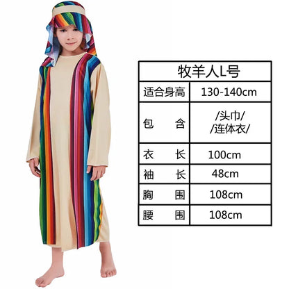 Kids Arab Arabian Costume Middle East Costume Robe Boy Child Prince Clothes Halloween Carnival Cosplay Children Muslim Costumes