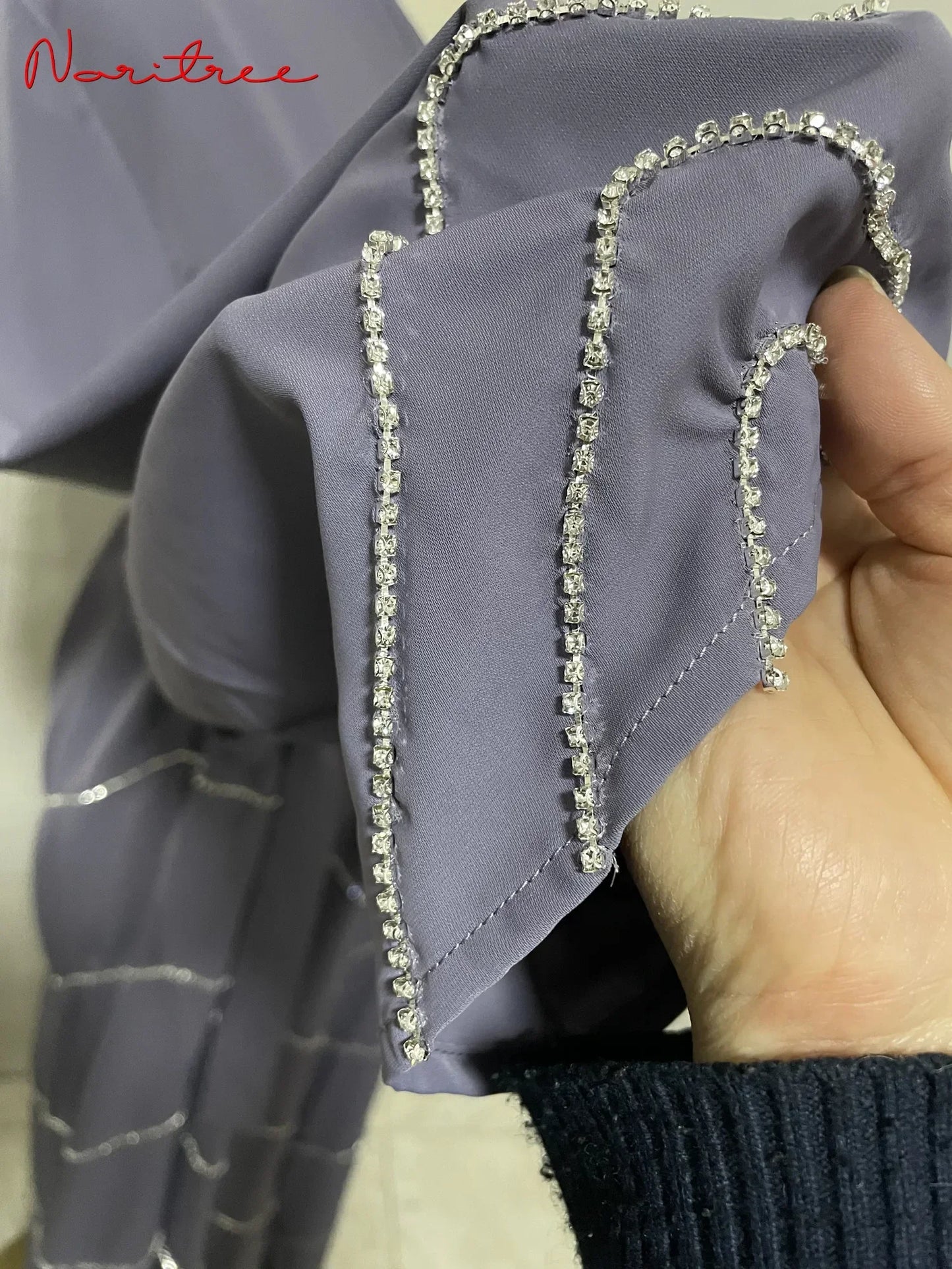 Hand made diamond beading Ramadan Eid Muslim dress long abayas robe fancy maxi French stylish modest Islamic wy1368 G1665