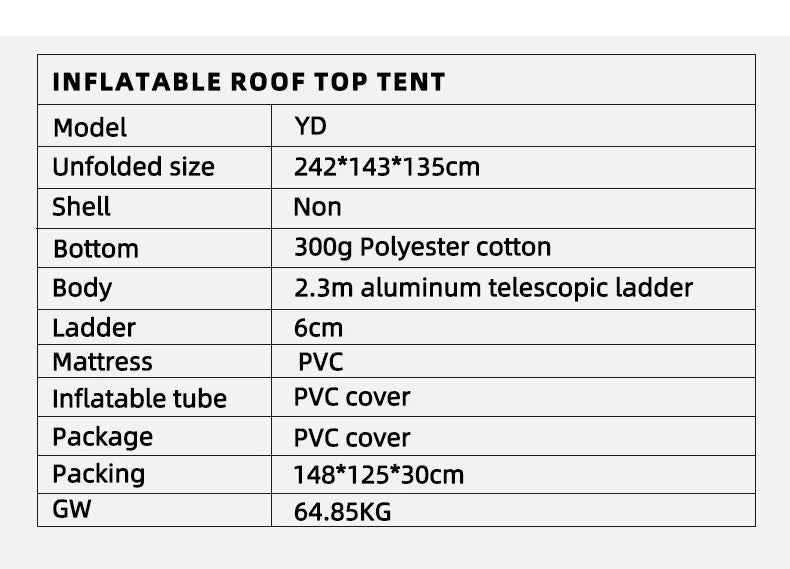 SUV Car Roof Top Tent for 1-2 persons