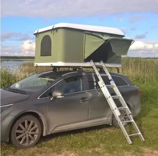 New Solar Panel Car Top Rooftop Tent Hard Cover Aluminum Clamshell