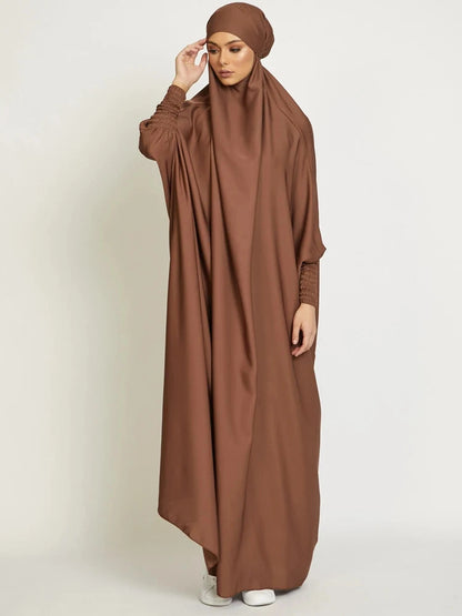 Muslim Women Jilbab Prayer Dress Hijab Hooded Abaya Ramadan Eid Islamic Clothing Dubai Saudi Black Robe Turkish Modes Dresses