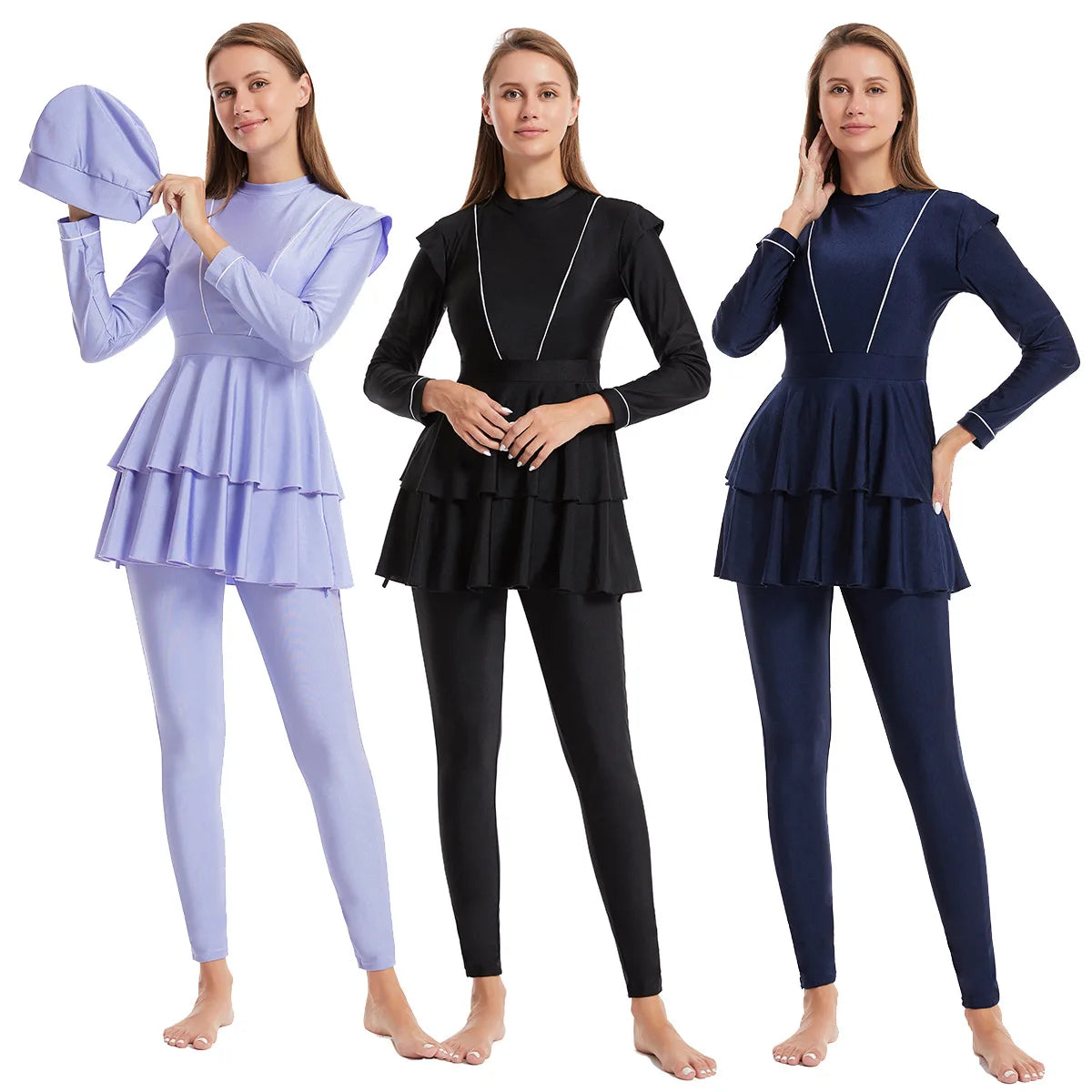 Abaya Muslim Maxi Long Sleeve Dress With Cap Women Diamond Arab Dubai Islamic Clothing Autumn New Loose Casual Turkey Robe