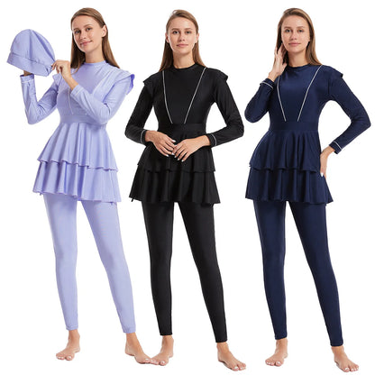 Abaya Muslim Maxi Long Sleeve Dress With Cap Women Diamond Arab Dubai Islamic Clothing Autumn New Loose Casual Turkey Robe