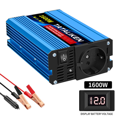 1600W/2200W/3000W/4000W  Pure Sine Wave Inverter DC 12V/24V to AC 220V 50hz Power Inverter Charger Converter Adapter EU Socket