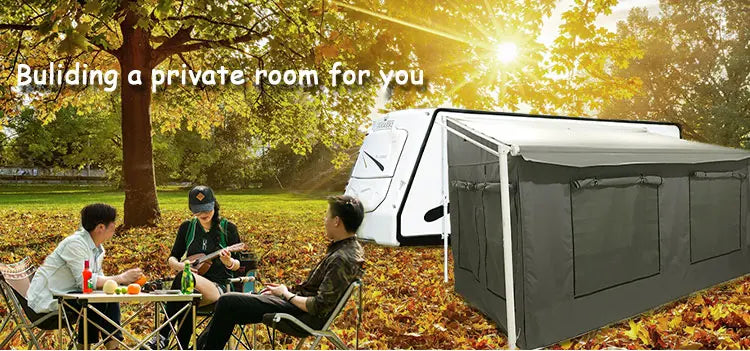 Caravan Awnings,Factory 3-4 Person Outdoor Camping Tent RV Trailer Motrohome Caravan Camper Van Awning Annex Tent