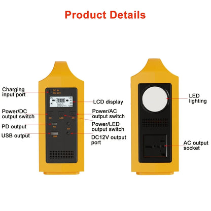 100W Portable Power Station 100V/220V Solar Power Generator UPS Charging Stations Outdoor Emergency Power Bank LED For Camping