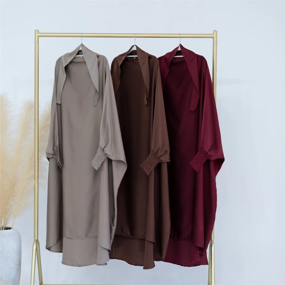 Mom Daughter Hijab Abaya Muslim Women Girl Prayer Garment Eid Ramadan Islam Clothing Khimar Kaftan Turkey Robe Burqa Hooded Gown