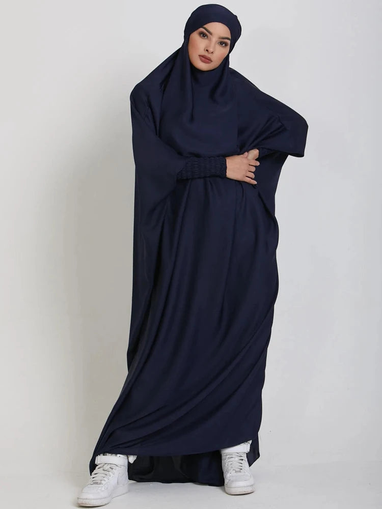 Muslim Women Jilbab Prayer Dress Hijab Hooded Abaya Ramadan Eid Islamic Clothing Dubai Saudi Black Robe Turkish Modes Dresses