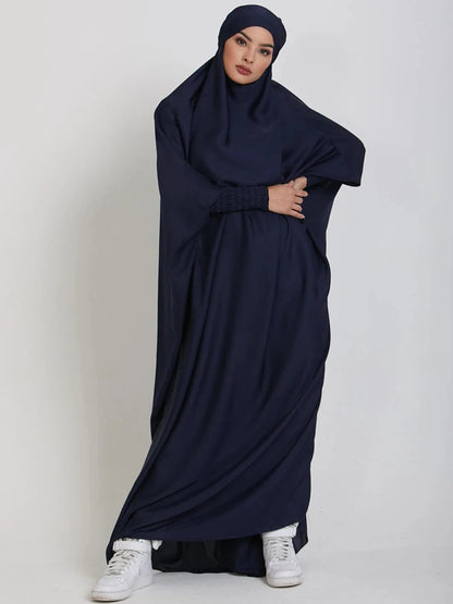 Muslim Women Jilbab Prayer Dress Hijab Hooded Abaya Ramadan Eid Islamic Clothing Dubai Saudi Black Robe Turkish Modes Dresses