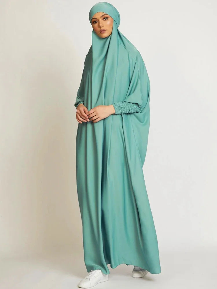Muslim Women Jilbab Prayer Dress Hijab Hooded Abaya Ramadan Eid Islamic Clothing Dubai Saudi Black Robe Turkish Modes Dresses