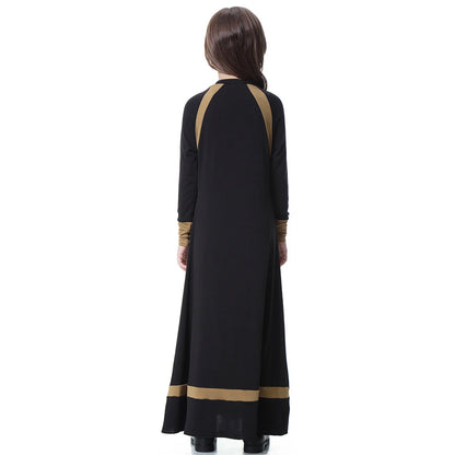 New Middle East Arab Dubai Children Ramadan Kaftan Robe Girls Long Sleeve Dress Kids Muslim Abaya Dress Islamic Party Clothing
