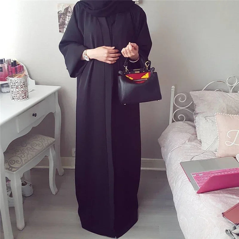 A Islamic clothing for women abaya Muslim fashion kaftan dress long sleeve cardigan solid Arab Dubai Turkish Islam dresses