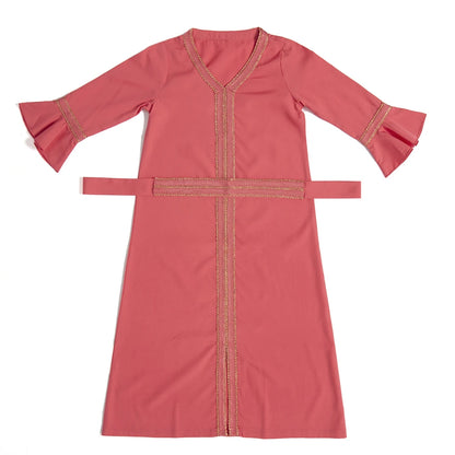 Kids Muslim Girls Abaya Prayer Long Maxi Dress Turkey Kaftan Arab Robe Dubai Islam Morocco Eid Party Ramadan Holiday Gown Caftan