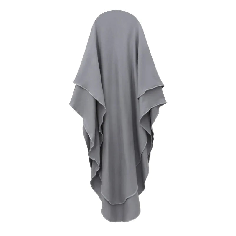2Pcs Muslim Ramadan Prayer Dress Abaya Sets Children Girls Eid Khimar Hijab Arab Kids Long Robe Headscarf  Kaftan Gown jilbab