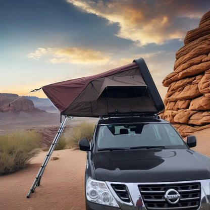 New Upgrade Automatic Rooftop Tent Durable 4-Sided Window With Sturdy Aluminium Roof Top Pop-Up Triangle Hard Shell For Camping