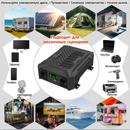 DATOU BOSS Pure Sine Wave Inverter 12v 24v 1200w 2300w Two Voltages Support dc ac Inverter 12v to 220v EU Peak Power 4000W