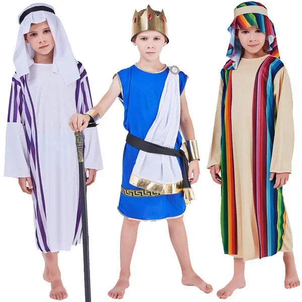 Kids Arab Arabian Costume Middle East Costume Robe Boy Child Prince Clothes Halloween Carnival Cosplay Children Muslim Costumes