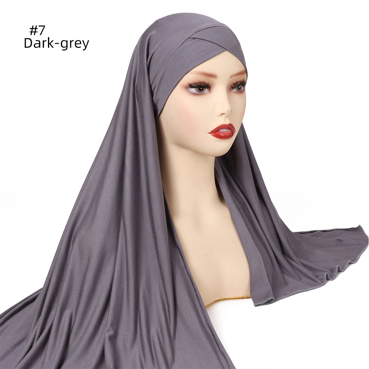 Muslim Women Premium Soft Modal Cotton Jersey Hijab Headwrap Stretchy Instant Hijab Scarf Forehead Cross Design Headscarf