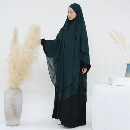 Ramadan Eid Dubai Chiffon Niqab Maxi Khimar Abaya Damen Islam Muslim Hijab Dress Abayas For Women Kebaya Hijabs Femme Musulmane