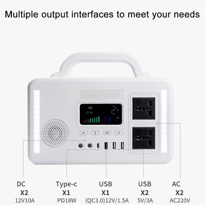Portable Power Station 300W Solar Generator 110V 220V Outdoor Emergency Energy Charging Station Pure Sine Wave for Camping Home