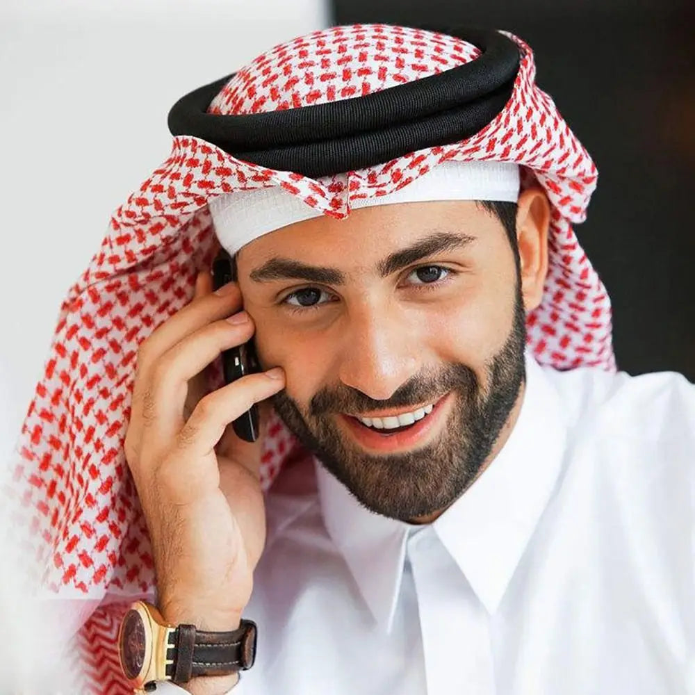1Pcs Islamic Clothing Headwear Rope Muslim Man Saudi Arabic Dubai Headrope Desert Accessories Black Egal Shemagh Shawl