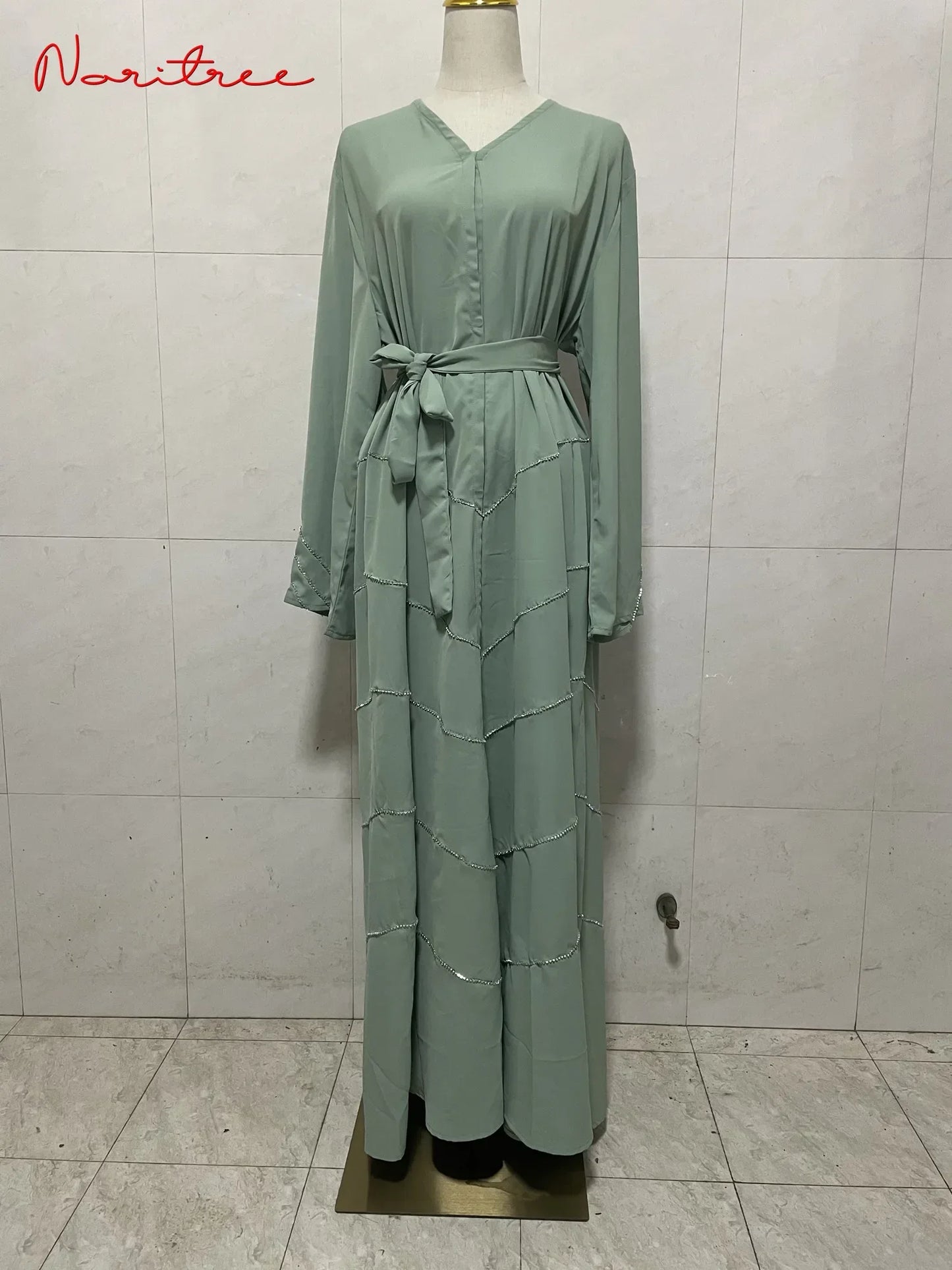Hand made diamond beading Ramadan Eid Muslim dress long abayas robe fancy maxi French stylish modest Islamic wy1368 G1665