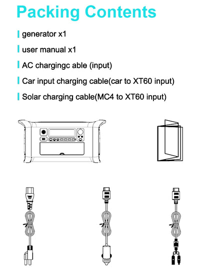 зарядная станция 220 v AC Outlets 300W 500W 1000W 2000W Portable Power Station портативная электростанция Ukraine Warehouse Ship