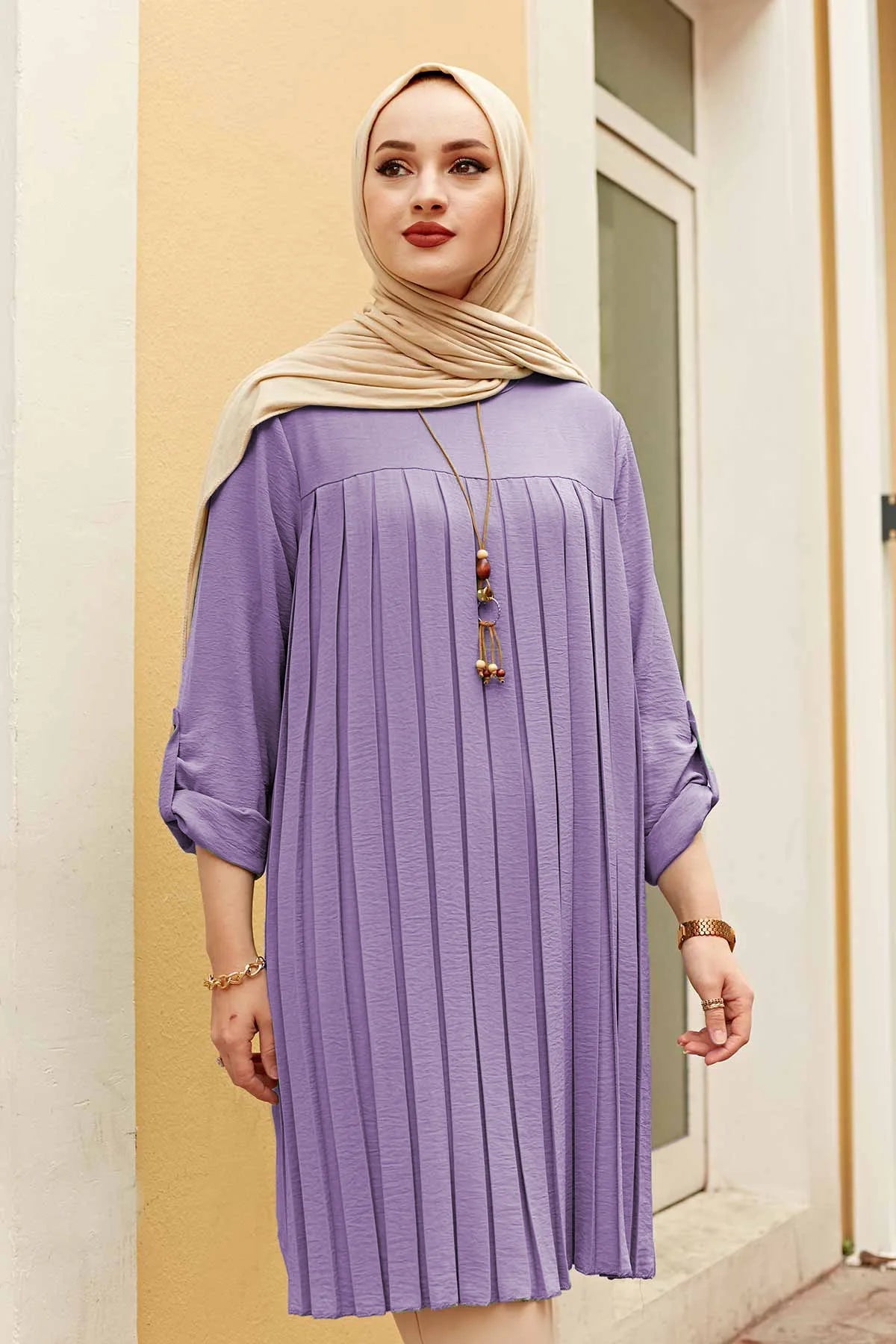 Pleated Girl's Blouse Shirt Adjustable Sleeve Women Top Islamism Blouses for Muslim Women Many Colors Muslim Fashion Women