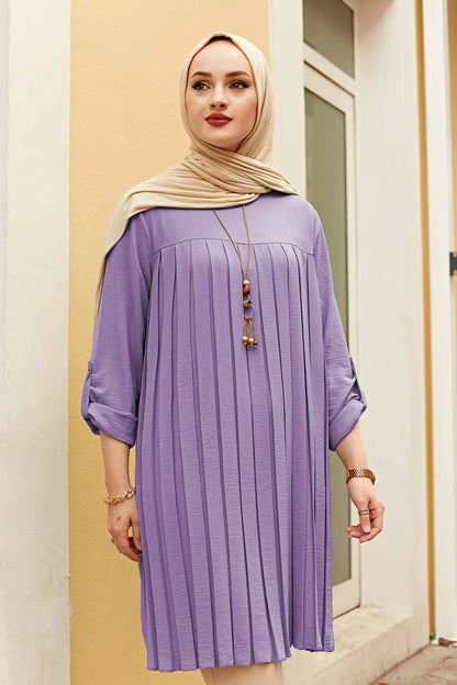 Pleated Girl's Blouse Shirt Adjustable Sleeve Women Top Islamism Blouses for Muslim Women Many Colors Muslim Fashion Women