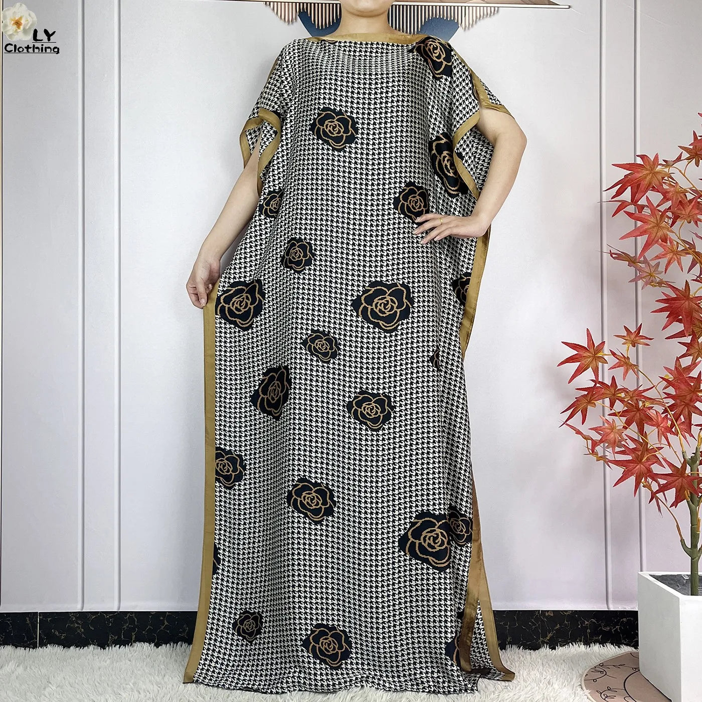 Muslim Abayas For Women 2023 New Fashion Printed Silk Soft Loose Femme Elegant Robe African Maxi Party Dresses With Belt Turban
