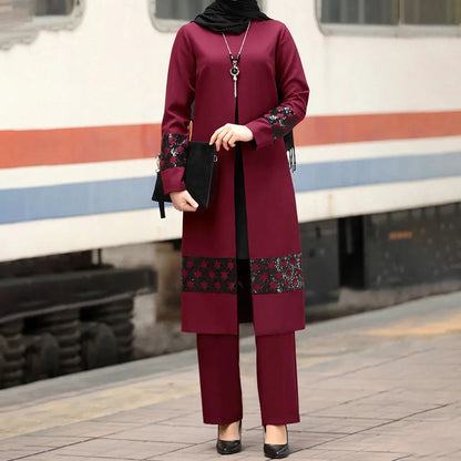 Abaya Muslim Maxi Long Sleeve Dress With Cap Women Diamond Arab Dubai Islamic Clothing Autumn New Loose Casual Turkey Robe