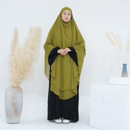 Ramadan Eid Dubai Chiffon Niqab Maxi Khimar Abaya Damen Islam Muslim Hijab Dress Abayas For Women Kebaya Hijabs Femme Musulmane