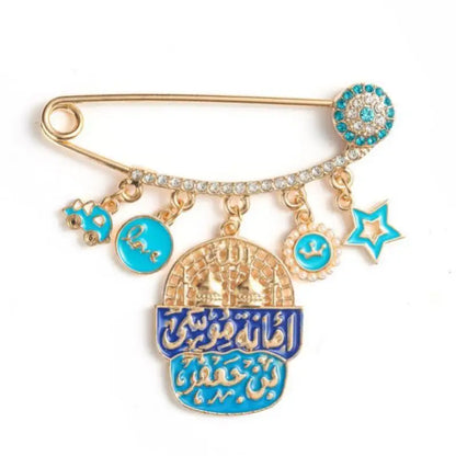 Exquisite Shiny Zircon Islamic Muslim Allah Brooch Arabian Religious Evil Eye Brooch Men Women Popular Clothing Matching Gifts