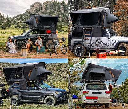 SAN HIMA UV Resistant Waterproof 4 Person Hard Shell Roof Top Tent ABS Clamshell Hardshell Car Rooftop Tent For 4x4 Camping
