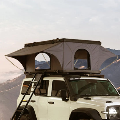 New Upgrade Automatic Rooftop Tent Durable 4-Sided Window With Sturdy Aluminium Roof Top Pop-Up Triangle Hard Shell For Camping