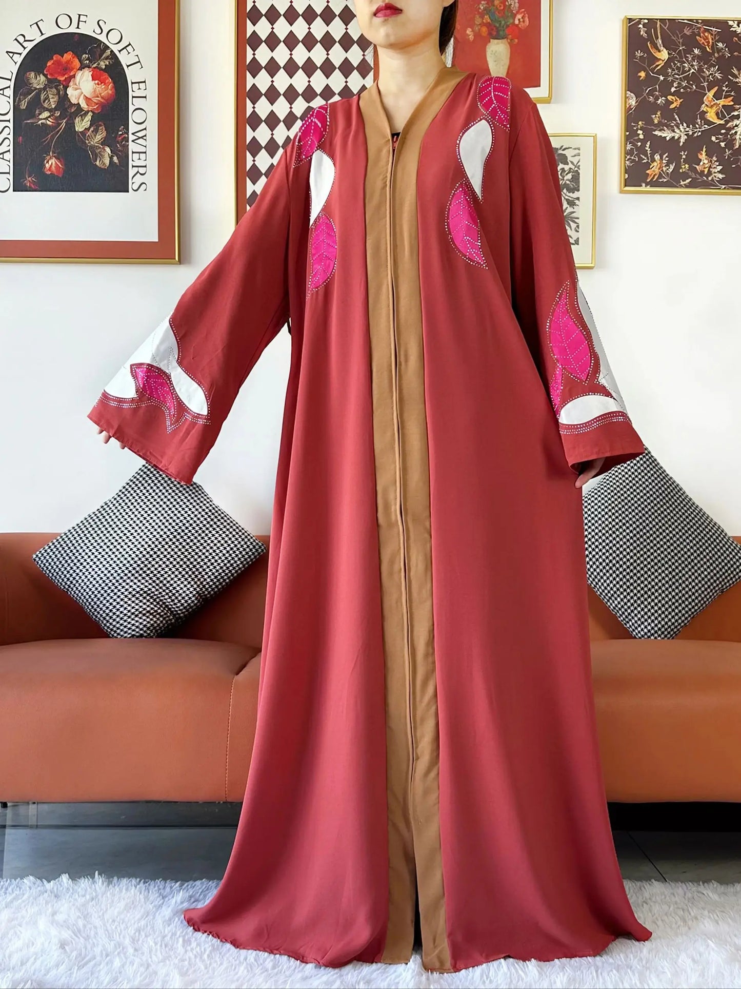 High Grade Fabric Women Party Dress Chiffon Open Abaya Muslim Women Dress Islamic Clothing Cardigan Abaya Women Muslim Dress