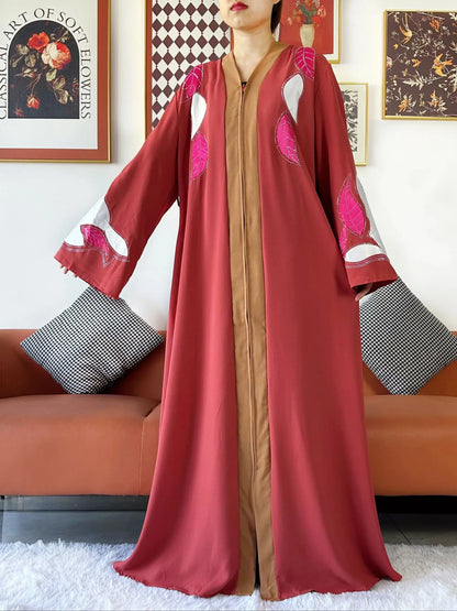High Grade Fabric Women Party Dress Chiffon Open Abaya Muslim Women Dress Islamic Clothing Cardigan Abaya Women Muslim Dress