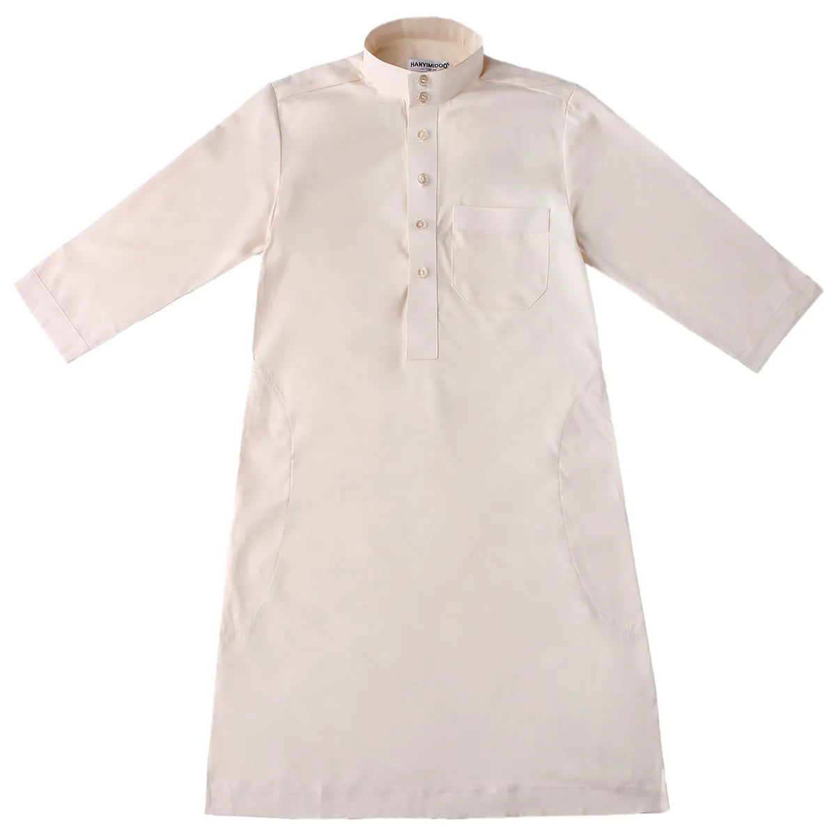 Boys Islamic Clothing Kids Muslim Jubba Thobe Solid Long Sleeve Stand Collar Kaftan Robes Arab Dubai Children Casual Abaya Dress