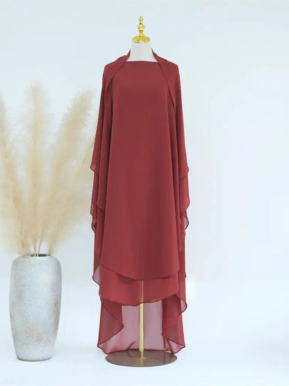 Ramadan Eid Dubai Chiffon Niqab Maxi Khimar Abaya Damen Islam Muslim Hijab Dress Abayas For Women Kebaya Hijabs Femme Musulmane