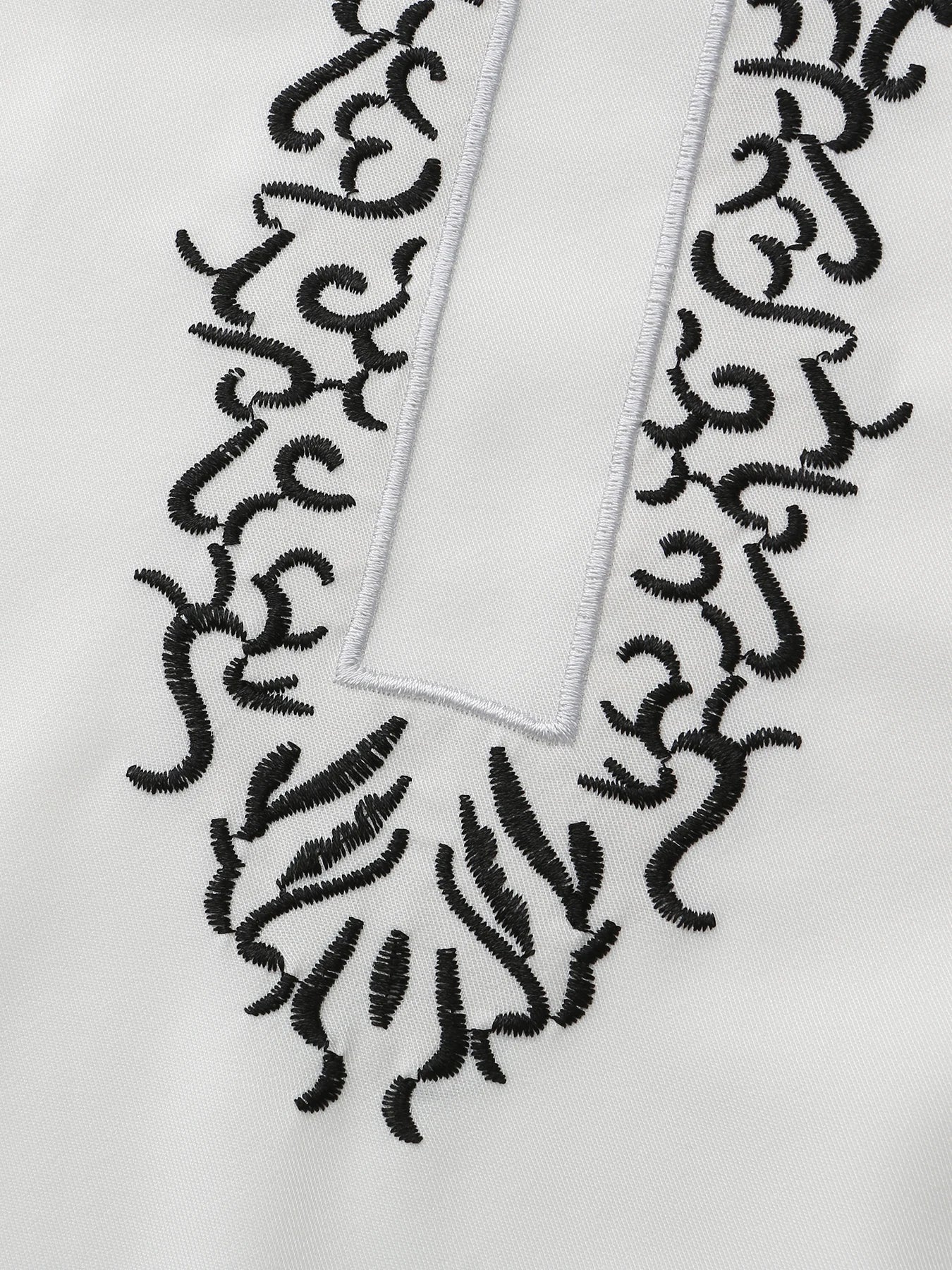 2024 New Men's Luxury White Muslim Moroccan Style Abaya Classic Embroidered Long Sleeve Formal Wear Islamic Arabic Thobe