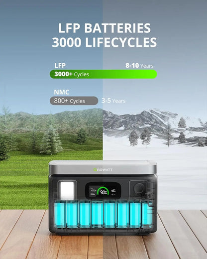 GROWATT Solar Generator VITA 550 Portable Power Station with 200W Solar Panel, UP to 1050W Output, 538Wh LiFePO4 Battery,