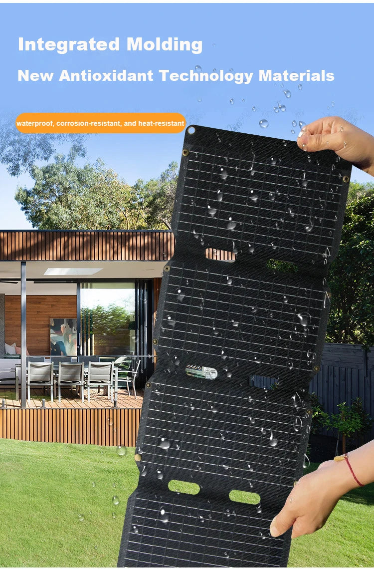 200W Folding Solar Panel 18V 5V DC USB Type-C Solar Charger Complete Kit Powerful Solar Panels for Outdoor Camping Power Station