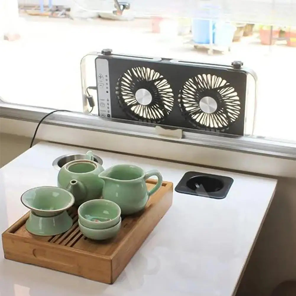 Bed Car Silent Double Exhaust Air Inlet Double Fan Car Fan Exhaust Fan Low Noise Heat Dissipation Efficient Cleaning Unive