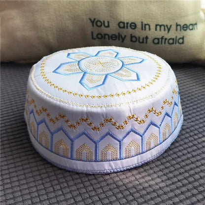 New Muslim Men Prayer Hats Cotton Embroidery Leisure Saudi Arabia Islamic Hat muslim turban Jewish Cap Men Headscarf Clothing