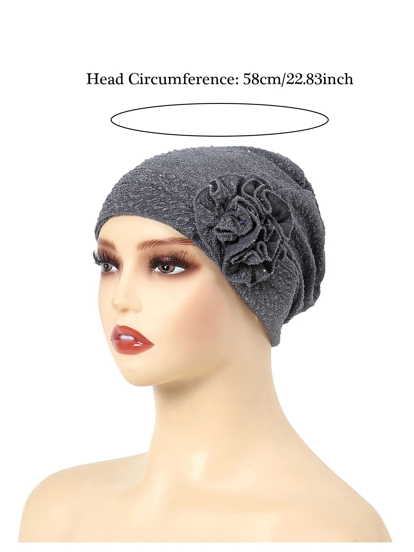 Multicolored Flowers Turban Cap Women Muslim Hijab Islamic Chemo Cap Big Flower Head Scarf Ladies Head Wrap Cover Hijab Scarf